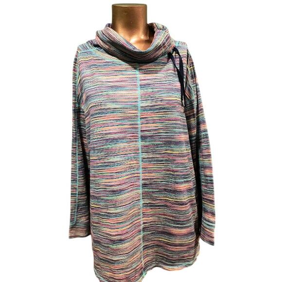 Talbots Multicolored Athletic Top with High Neck, Size PXL - Picture 1 of 6